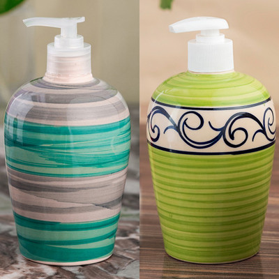 

Sforzi Ceramic soap dispenser combo 450 ml Lotion, Shampoo, Soap Dispenser(Multicolor)