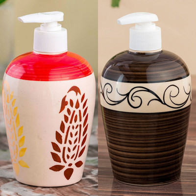 

Sforzi Ceramic soap dispenser combo 450 ml Lotion, Shampoo, Soap Dispenser(Multicolor)