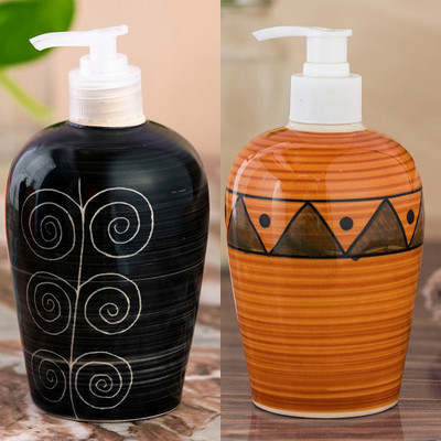 

Sforzi Ceramic soap dispenser combo 450 ml Lotion, Shampoo, Soap Dispenser(Multicolor)
