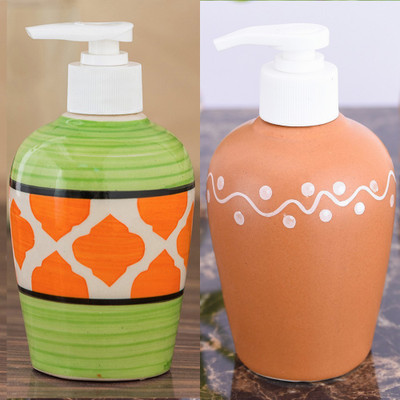 

Sforzi Ceramic soap dispenser combo 250 ml Lotion, Shampoo, Soap Dispenser(Multicolor)