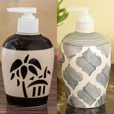 

Sforzi Ceramic soap dispenser combo 700 ml Lotion, Shampoo, Soap Dispenser(Multicolor)