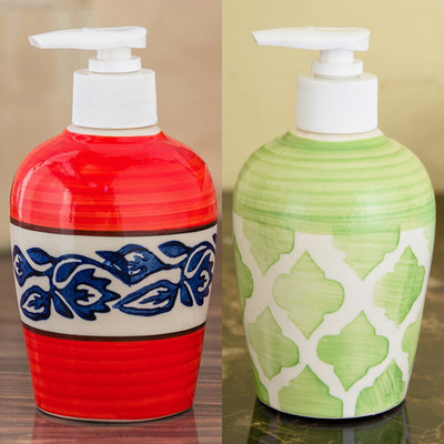 

Sforzi Ceramic soap dispenser combo 250 ml Lotion, Shampoo, Soap Dispenser(Multicolor)