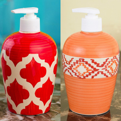 

Sforzi Ceramic soap dispenser combo 450 ml Lotion, Shampoo, Soap Dispenser(Multicolor)