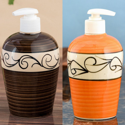 

Sforzi Ceramic soap dispenser combo 450 ml Lotion, Shampoo, Soap Dispenser(Multicolor)