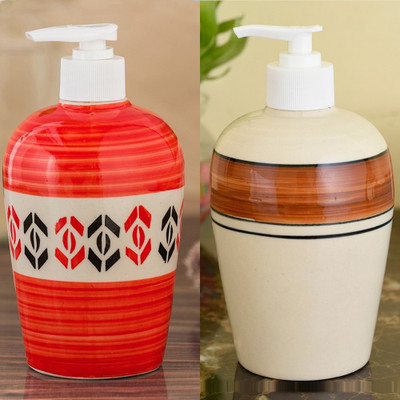 

Sforzi Ceramic soap dispenser combo 450 ml Lotion, Shampoo, Soap Dispenser(Multicolor)