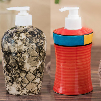 

Sforzi Ceramic soap dispenser combo 700 ml Lotion, Shampoo, Soap Dispenser(Multicolor)