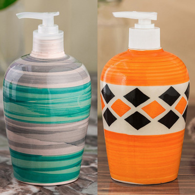 

Sforzi Ceramic soap dispenser combo 450 ml Lotion, Shampoo, Soap Dispenser(Multicolor)