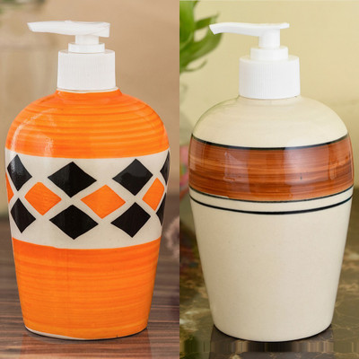 

Sforzi Ceramic soap dispenser combo 450 ml Lotion, Shampoo, Soap Dispenser(Multicolor)
