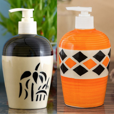 

Sforzi Ceramic soap dispenser combo 450 ml Lotion, Shampoo, Soap Dispenser(Multicolor)