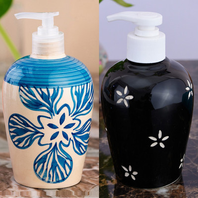 

Sforzi Ceramic soap dispenser combo 700 ml Lotion, Shampoo, Soap Dispenser(Multicolor)