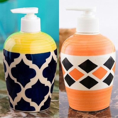 

Sforzi Ceramic soap dispenser combo 700 ml Lotion, Shampoo, Soap Dispenser(Multicolor)