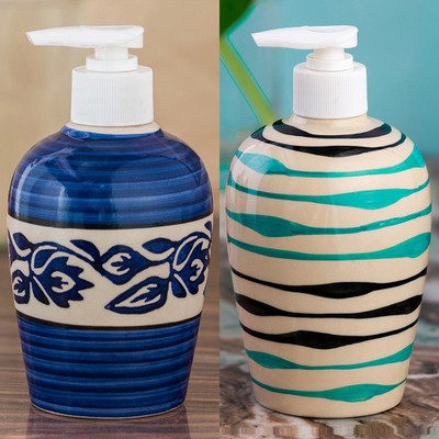 

Sforzi Ceramic soap dispenser combo 700 ml Lotion, Shampoo, Soap Dispenser(Multicolor)