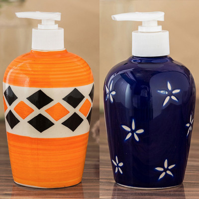 

Sforzi Ceramic soap dispenser combo 700 ml Lotion, Shampoo, Soap Dispenser(Multicolor)