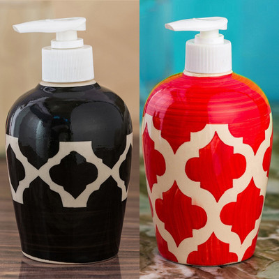 

Sforzi Ceramic soap dispenser combo 700 ml Lotion, Shampoo, Soap Dispenser(Multicolor)
