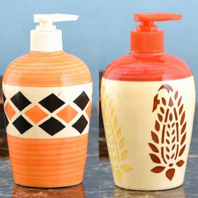 

Sforzi Ceramic soap dispenser combo 450 ml Lotion, Shampoo, Soap Dispenser(Multicolor)