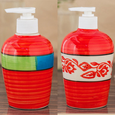 

Sforzi Ceramic soap dispenser combo 700 ml Lotion, Shampoo, Soap Dispenser(Multicolor)