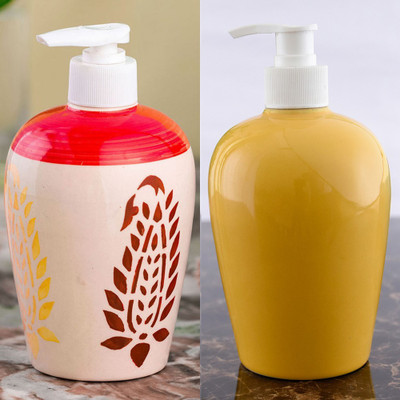 

Sforzi Ceramic soap dispenser combo 450 ml Lotion, Shampoo, Soap Dispenser(Multicolor)