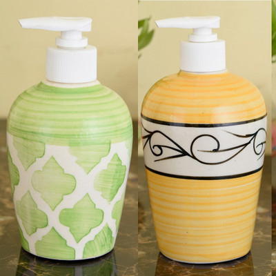 

Sforzi Ceramic soap dispenser combo 700 ml Lotion, Shampoo, Soap Dispenser(Multicolor)