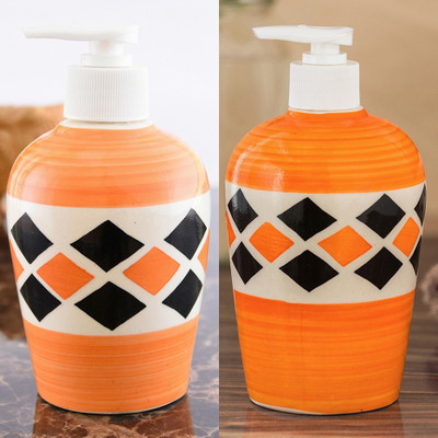 

Sforzi Ceramic soap dispenser combo 700 ml Lotion, Shampoo, Soap Dispenser(Multicolor)