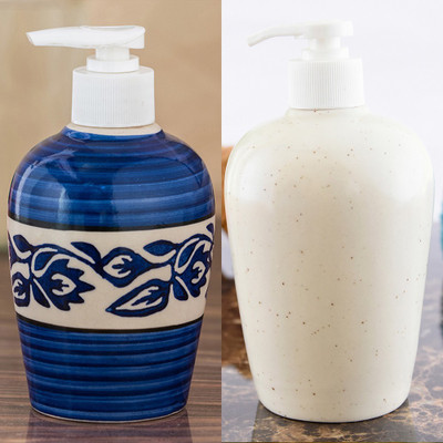 

Sforzi Ceramic soap dispenser combo 700 ml Lotion, Shampoo, Soap Dispenser(Multicolor)