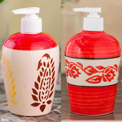 

Sforzi Ceramic soap dispenser combo 450 ml Lotion, Shampoo, Soap Dispenser(Multicolor)