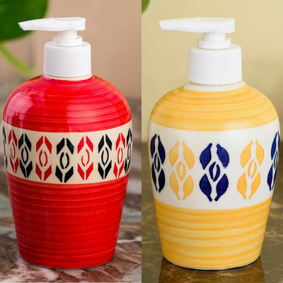 

Sforzi Ceramic soap dispenser combo 700 ml Lotion, Shampoo, Soap Dispenser(Multicolor)