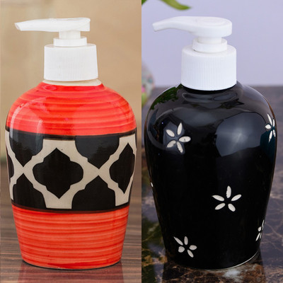 

Sforzi Ceramic soap dispenser combo 250 ml Lotion, Shampoo, Soap Dispenser(Multicolor)