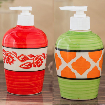 

Sforzi Ceramic soap dispenser combo 250 ml Lotion, Shampoo, Soap Dispenser(Multicolor)