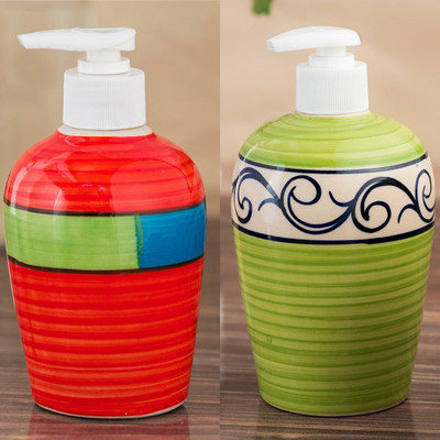 

Sforzi Ceramic soap dispenser combo 700 ml Lotion, Shampoo, Soap Dispenser(Multicolor)