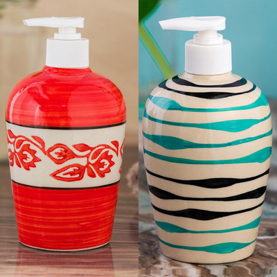 

Sforzi Ceramic soap dispenser combo 700 ml Lotion, Shampoo, Soap Dispenser(Multicolor)