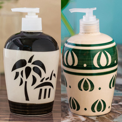 

Sforzi Ceramic soap dispenser combo 450 ml Lotion, Shampoo, Soap Dispenser(Multicolor)