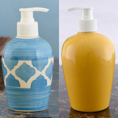 

Sforzi Ceramic soap dispenser combo 700 ml Lotion, Shampoo, Soap Dispenser(Multicolor)