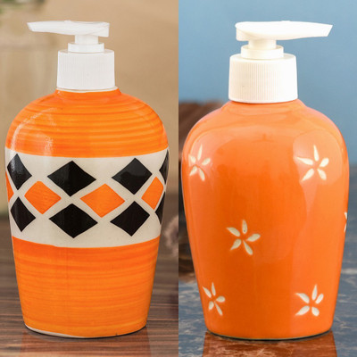 

Sforzi Ceramic soap dispenser combo 700 ml Lotion, Shampoo, Soap Dispenser(Multicolor)