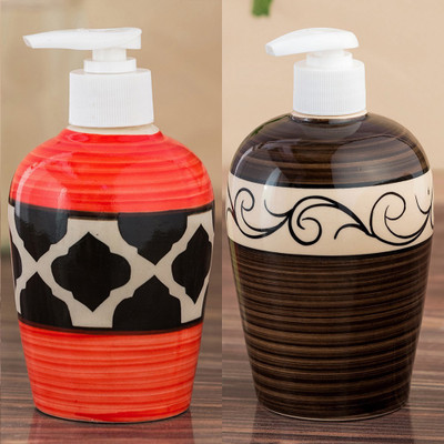 

Sforzi Ceramic soap dispenser combo 700 ml Lotion, Shampoo, Soap Dispenser(Multicolor)