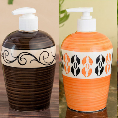 

Sforzi Ceramic soap dispenser combo 450 ml Lotion, Shampoo, Soap Dispenser(Multicolor)