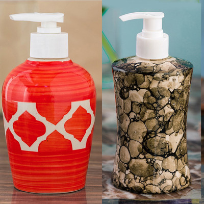

Sforzi Ceramic soap dispenser combo 250 ml Lotion, Shampoo, Soap Dispenser(Multicolor)
