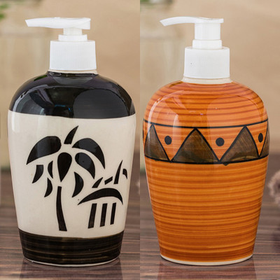 

Sforzi Ceramic soap dispenser combo 450 ml Lotion, Shampoo, Soap Dispenser(Multicolor)
