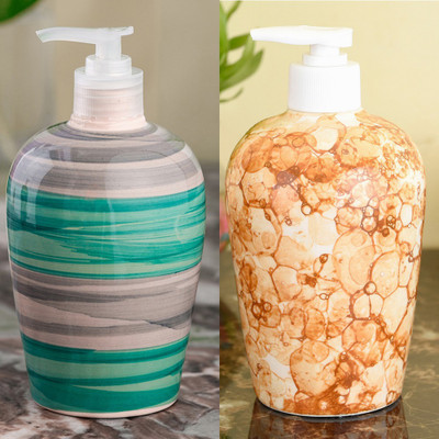 

Sforzi Ceramic soap dispenser combo 450 ml Lotion, Shampoo, Soap Dispenser(Multicolor)