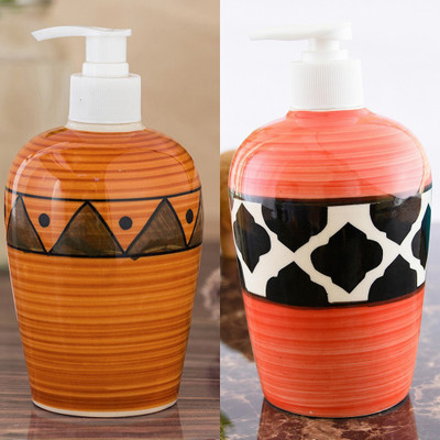

Sforzi Ceramic soap dispenser combo 700 ml Lotion, Shampoo, Soap Dispenser(Multicolor)