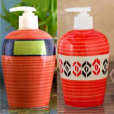 

Sforzi Ceramic soap dispenser combo 450 ml Lotion, Shampoo, Soap Dispenser(Multicolor)
