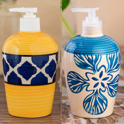 

Sforzi Ceramic soap dispenser combo 450 ml Lotion, Shampoo, Soap Dispenser(Multicolor)