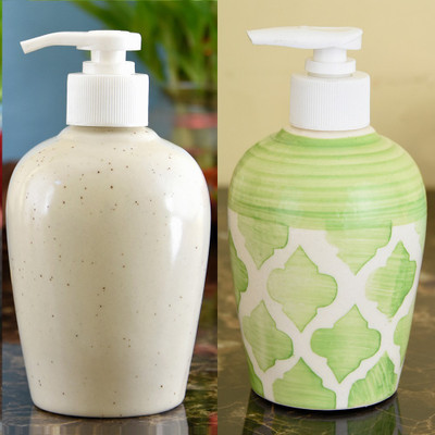 

Sforzi Ceramic soap dispenser combo 250 ml Lotion, Shampoo, Soap Dispenser(Multicolor)