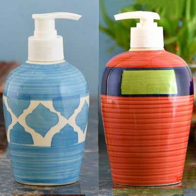 

Sforzi Ceramic soap dispenser combo 700 ml Lotion, Shampoo, Soap Dispenser(Multicolor)