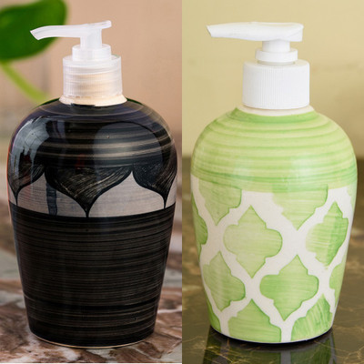 

Sforzi Ceramic soap dispenser combo 700 ml Lotion, Shampoo, Soap Dispenser(Multicolor)