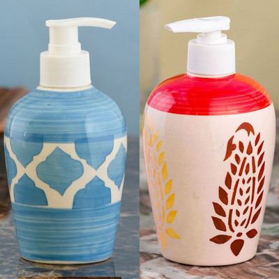 

Sforzi Ceramic soap dispenser combo 700 ml Lotion, Shampoo, Soap Dispenser(Multicolor)