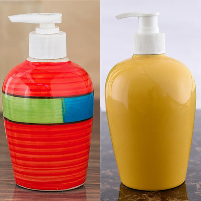 

Sforzi Ceramic soap dispenser combo 700 ml Lotion, Shampoo, Soap Dispenser(Multicolor)