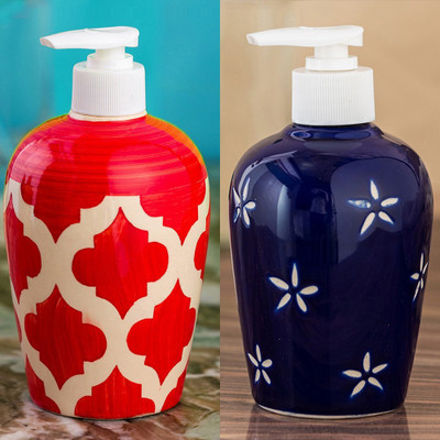 

Sforzi Ceramic soap dispenser combo 700 ml Lotion, Shampoo, Soap Dispenser(Multicolor)