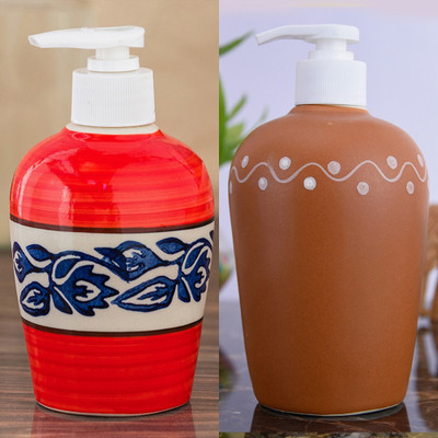 

Sforzi Ceramic soap dispenser combo 700 ml Lotion, Shampoo, Soap Dispenser(Multicolor)