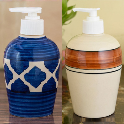 

Sforzi Ceramic soap dispenser combo 700 ml Lotion, Shampoo, Soap Dispenser(Multicolor)