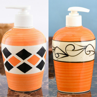 

Sforzi Ceramic soap dispenser combo 700 ml Lotion, Shampoo, Soap Dispenser(Multicolor)